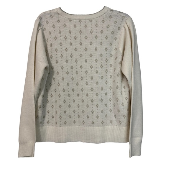 Nine West Cream Patterned Women's Sweater - Picture 3 of 6